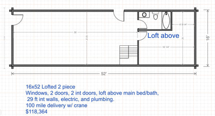 16x52 Lofted Cabin