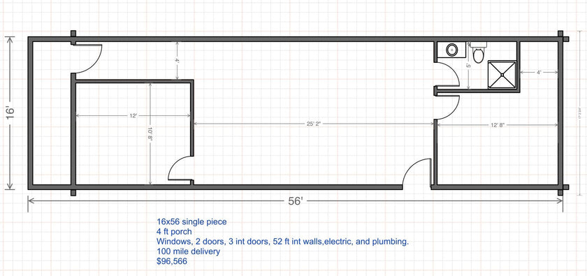 16x56 Single Piece Cabin